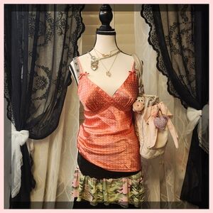 Red Polka Dot Satin Camisole